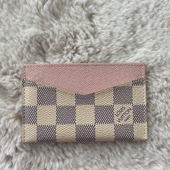 Louis Vuitton Handbags - ❤️SOLD Authentic Louis Vuitton Card Holder in Damier Azur, Rose Ballerine Pink
